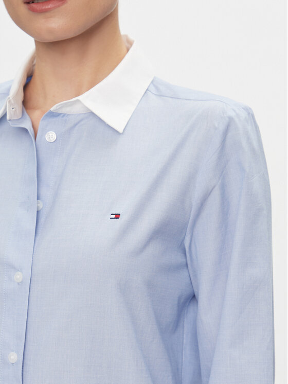 Tommy Hilfiger Tommy Hilfiger Košulja Fill A Fill Regular Shirt WW0WW40531 Svijetloplava Slim Fit