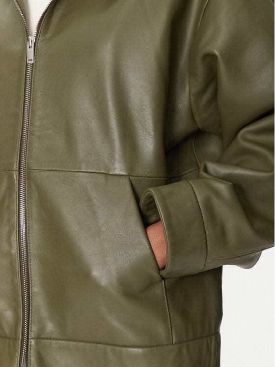 2NDDAY 2NDDAY Lederjacke 2251512606 190515 Grün Regular Fit