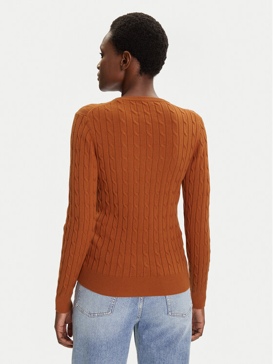 Gant Gant Sweter 4800100 Brązowy Slim Fit