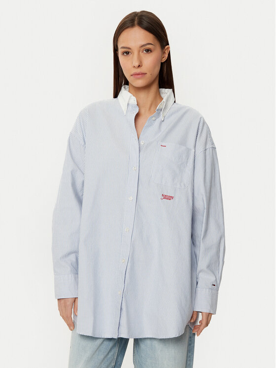 Tommy Jeans Tommy Jeans Košile DW0DW20209 Modrá Oversize