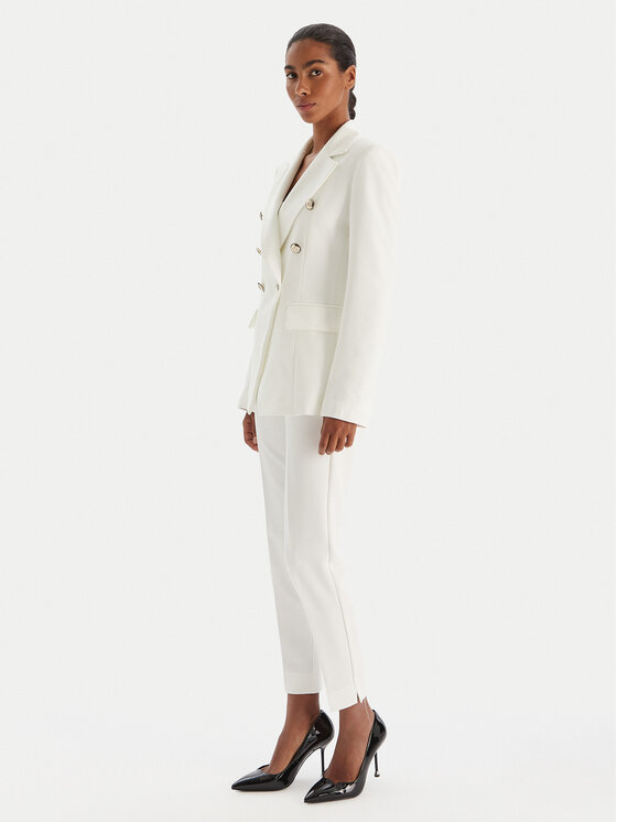 Maryley Maryley Текстилни панталони 25IB52Z/M17/43BC Бял Regular Fit