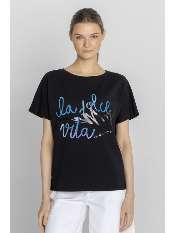 Deni Cler Milano Deni Cler Milano T-Shirt T-DC-T211-F2-10-90-1 Czarny Regular Fit