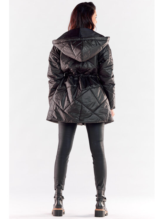 Awama Awama Płaszcz A540 Czarny Basic Fit