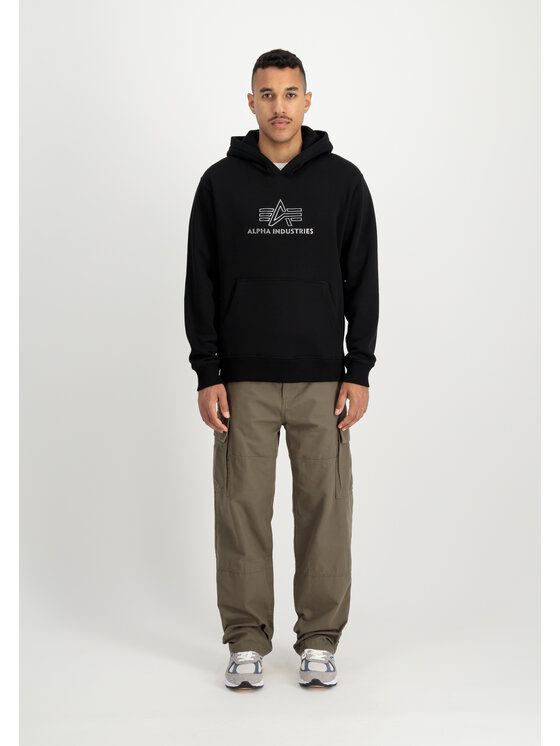 Alpha Industries Alpha Industries Mikina Basic Big Logo TPU Hoodie Čierna Regular Fit
