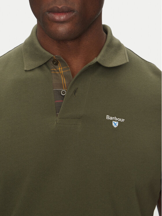 Barbour Barbour Тениска с яка и копчета Tartan MML0012OL51 Каки Regular Fit
