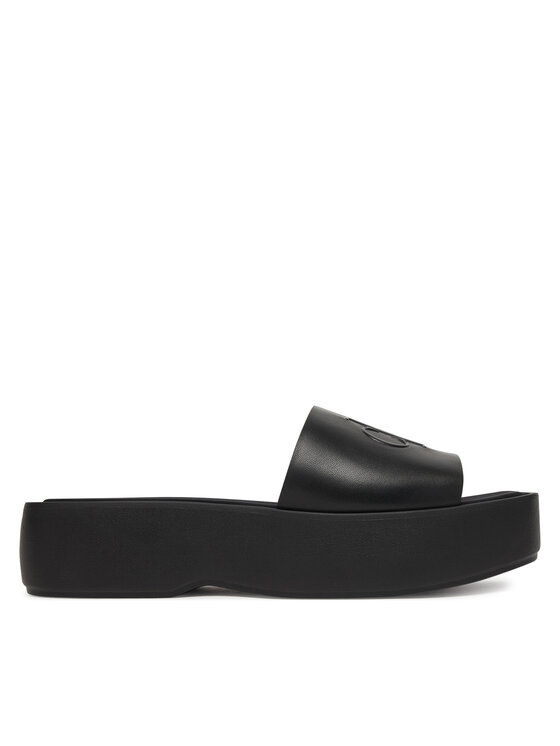 Calvin Klein Calvin Klein Nazouváky Flatf Sndl Lth Mg HW0HW03026 Černá