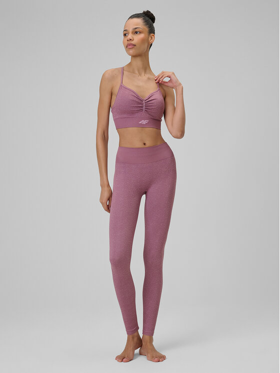 4F 4F Biustonosz sportowy YOGA Różowy ciemny