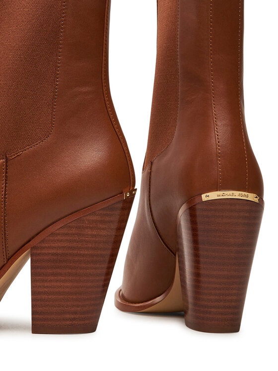 Michael Kors Michael Kors Καουμπόικες Μπότες & Μποτάκια Leni Leather Boot 40T4LNHE5L Καφέ