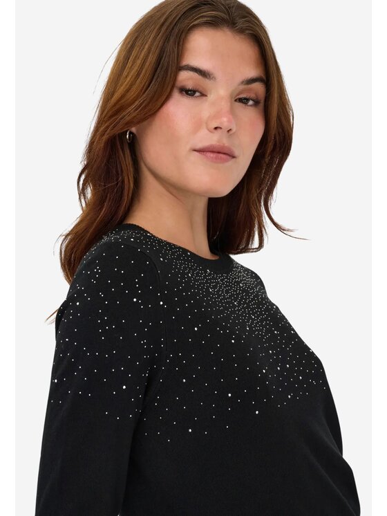 ONLY ONLY Πουλόβερ Onlanabella bling o-neck knt Μαύρο Regular Fit