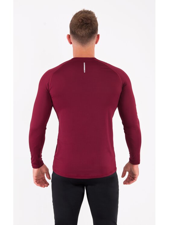 ROUGH RADICAL ROUGH RADICAL Koszulka techniczna VITAL ZIP LS Bordowy Slim Fit