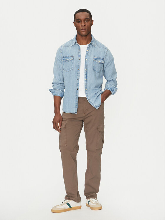 Guess Guess Hlače iz tkanine M5RA68 WGXV1 Rjava Regular Fit