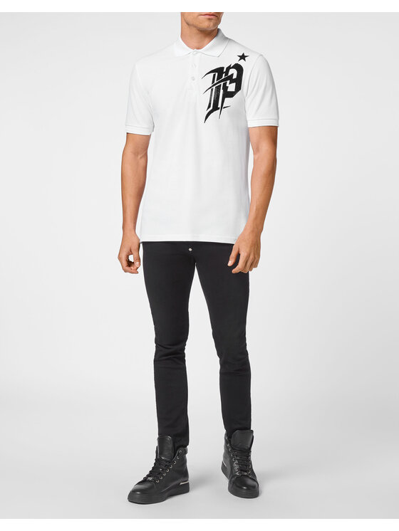 PHILIPP PLEIN PHILIPP PLEIN Polokošeľa 12853 Biela Slim Fit