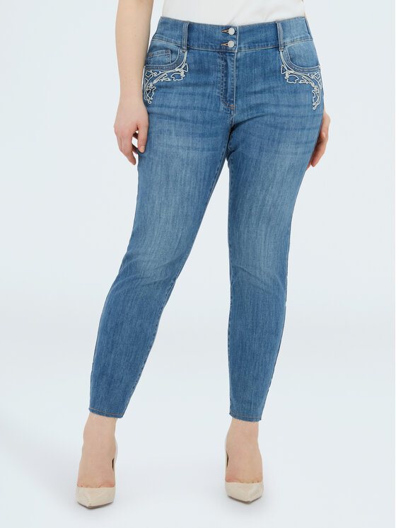 Fiorella Rubino Fiorella Rubino Jeansy P585T005279N024 Turkusowy Skin Fit