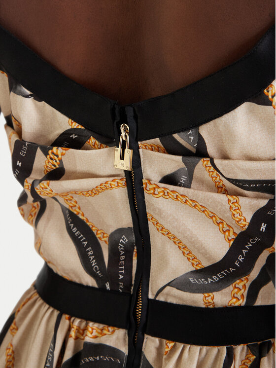 Elisabetta Franchi Elisabetta Franchi Kokteilinė suknelė AB-910-61E2-V590 Smėlio Regular Fit