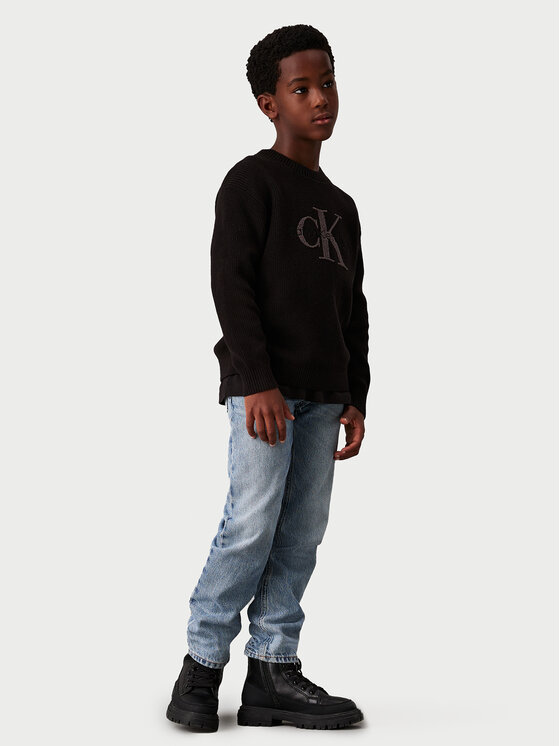 Calvin Klein Jeans Calvin Klein Jeans Πουλόβερ Towelling Ck IB0IB02219 Μαύρο Regular Fit