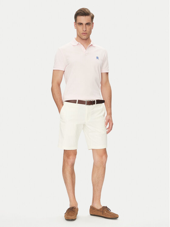 Tommy Hilfiger Tommy Hilfiger Тениска с яка и копчета MW0MW33167 Розов Regular Fit