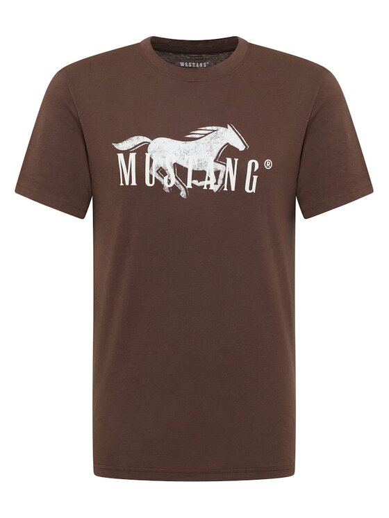 Mustang Mustang T-Shirt Style Austin Brązowy Regular Fit