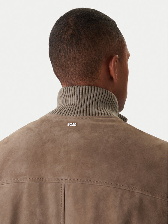 BOSS BOSS Kožená bunda H-Maparo 50547673 Béžová Regular Fit