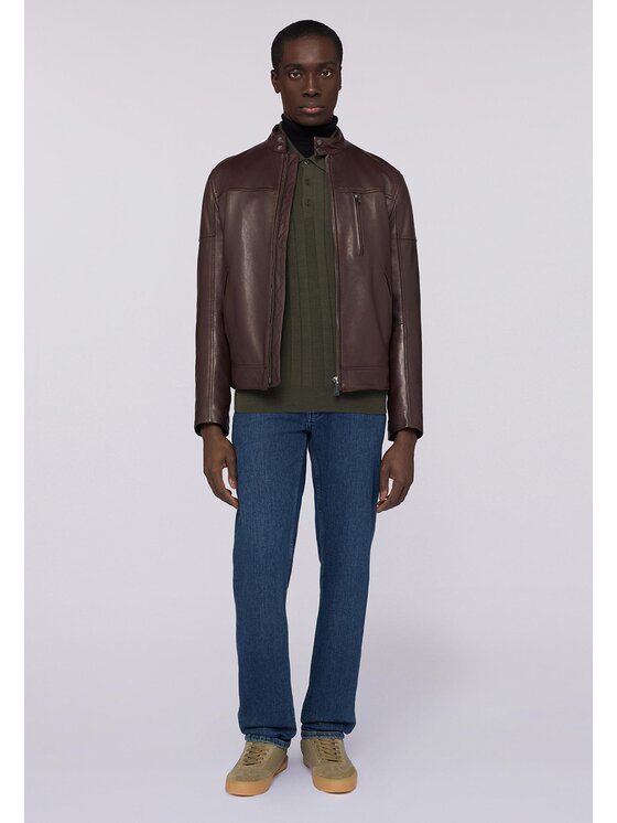 Trussardi Trussardi Kurtka skórzana R301M000004N023 Brązowy Regular Fit