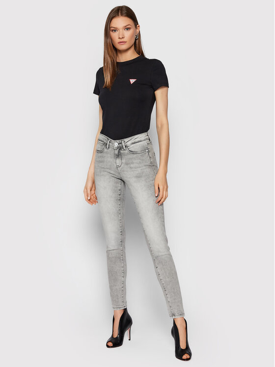 Guess Guess T-Shirt Mini Triangle W1YI0Z J1311 Czarny Slim Fit