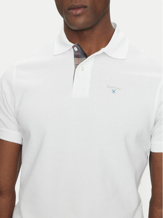 Barbour Barbour Polo Tartan MML0012WH11 Biały Tailored Fit