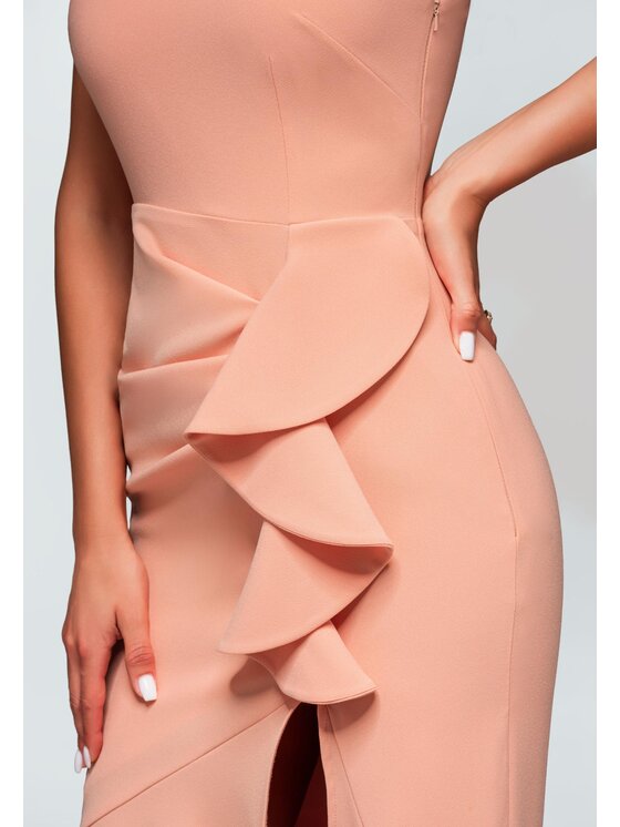 Ombre Ombre Sukienka wieczorowa LA-OM-DLR168 Pomarańczowy Regular Fit