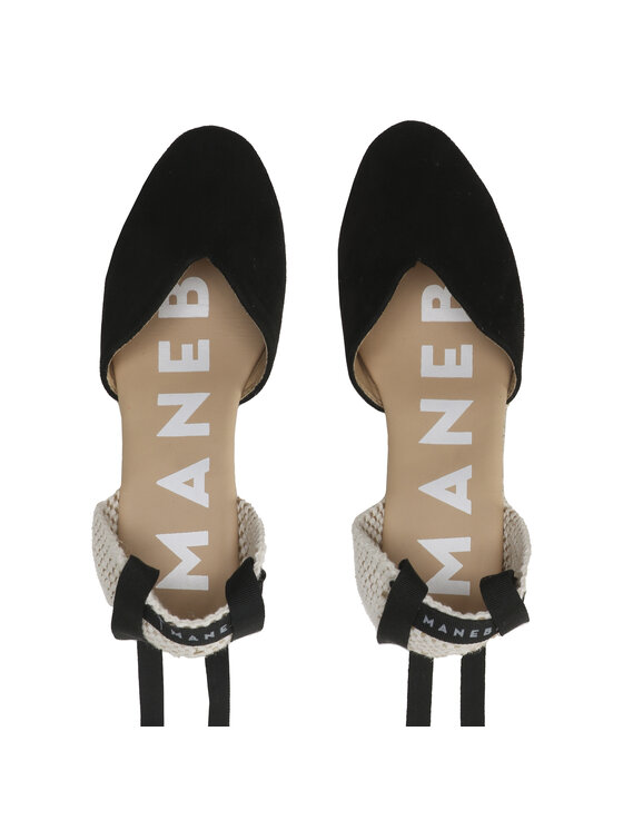 Manebi Manebi Εσπαντρίγιες Heart-Shaped Wedge Espadrilles K 1.0 WH Μαύρο