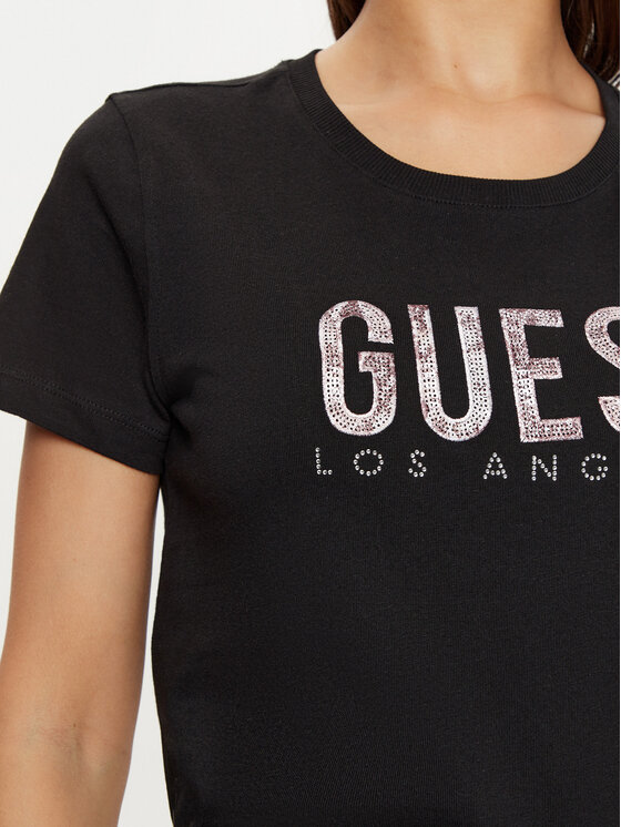 Guess Guess T-shirt W5RI19 I3Z14 Crna Regular Fit