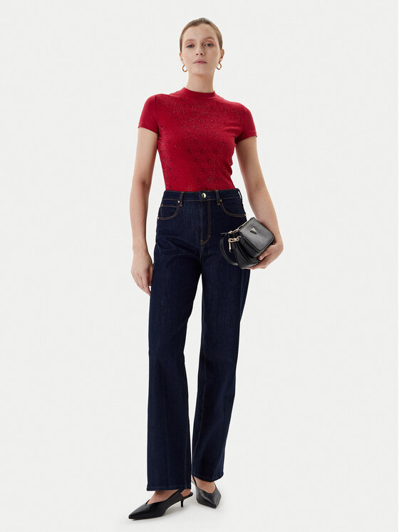 Guess Guess Tričko W4BI26 J1314 Bordová Regular Fit