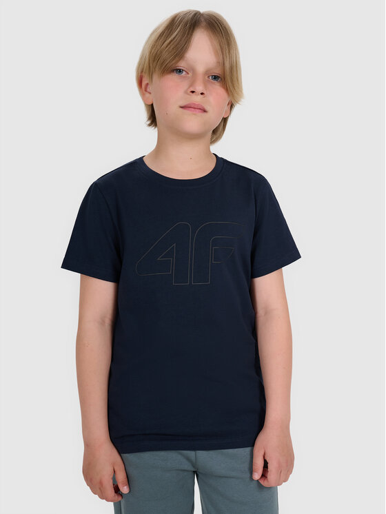 4F 4F T-Shirt BASIC+ Granatowy Regular Fit