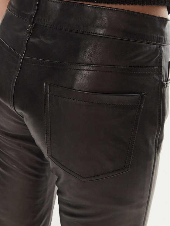Serge Pariente Serge Pariente Ādas bikses Sexy Nappa Melns Slim Fit