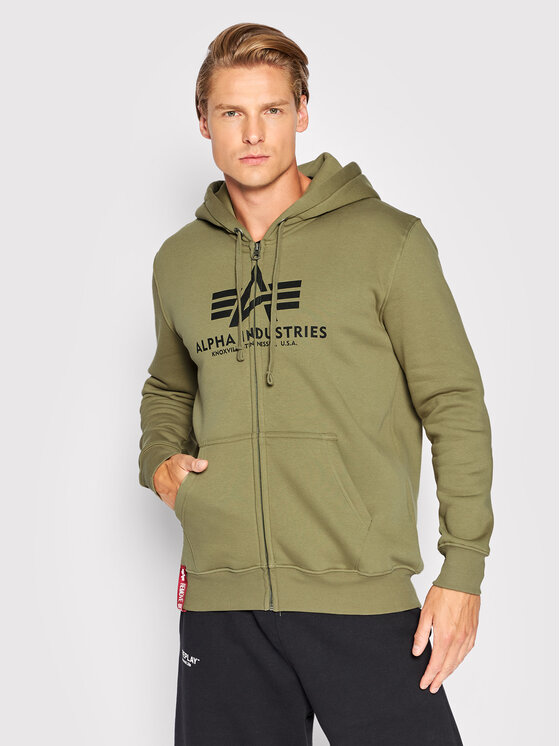 Alpha Industries Alpha Industries Bluza Basic 178325 Zielony Regular Fit