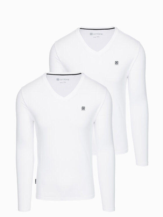 Komplet 2 longsleeve Ombre, Rozmiar XXL, Biały, Z87