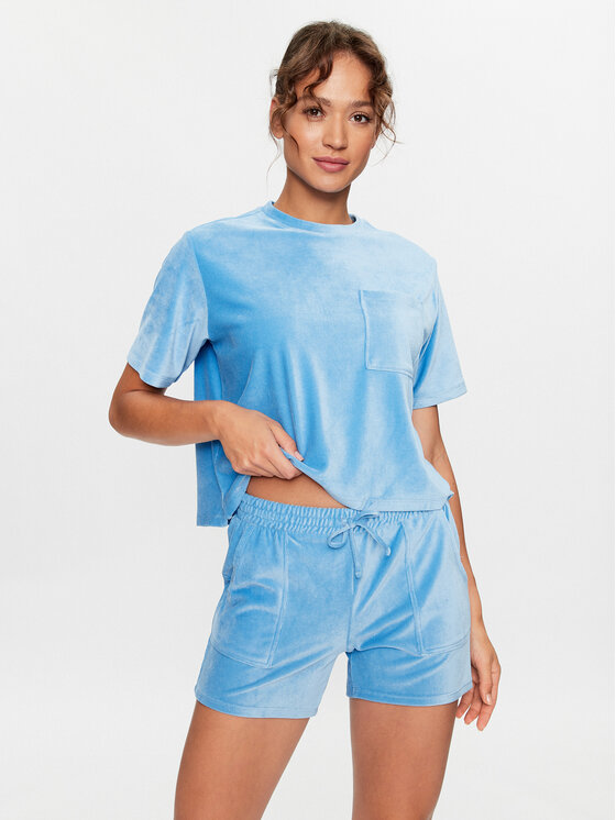 Hunkemöller Hunkemöller Pyžamový top 203212 Modrá Comfortable Fit