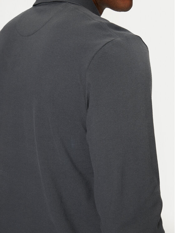 s.Oliver s.Oliver Тениска с яка и копчета 2153544 Сив Regular Fit