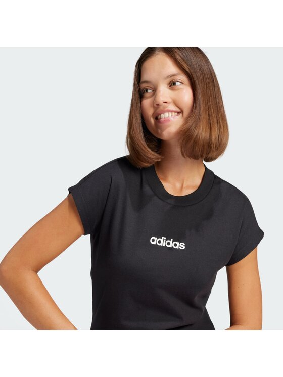 adidas adidas T-Shirt Essentials Linear JC8238 Czarny Slim Fit