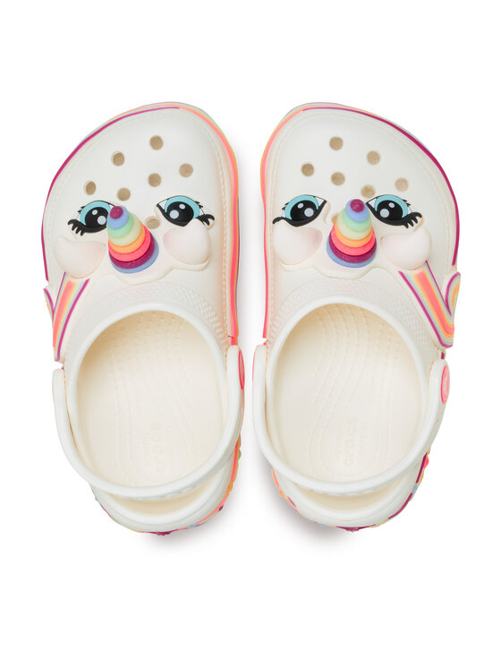 Crocs Crocs Чехли Toddler Crocs Iam Unicorn Lights Classic Clog 212508 Бял