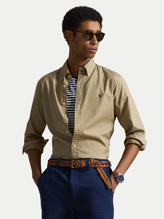 Polo Ralph Lauren Polo Ralph Lauren Риза 710B20512001 Бежов Custom Fit