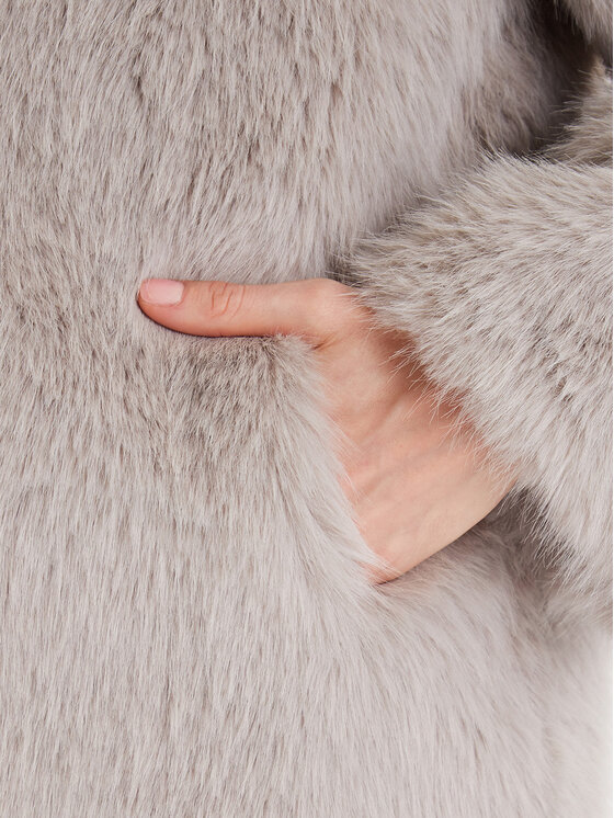 ONLY ONLY Кожено палто Ashia 15356621 Сив Regular Fit