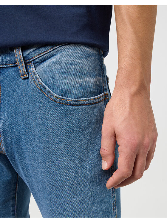 Wrangler Wrangler Spodnie materiałowe BRYSON Niebieski Skinny Fit