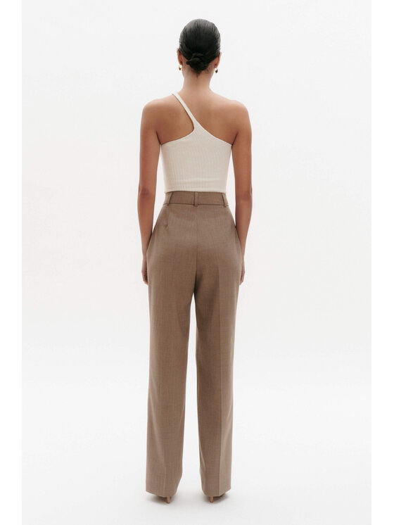 BENU BENU Spodnie materiałowe Karmelowe Beżowy Modern Slim Fit