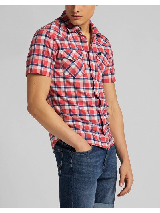 Lee Lee Camicia SS WESTERN Rosso chiaro Regular Fit
