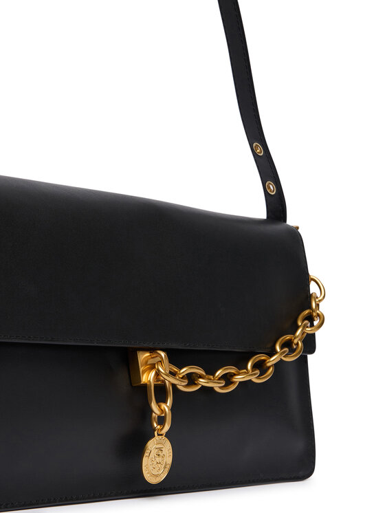 Tommy Hilfiger Tommy Hilfiger Torebka Crest Leather Conv Shoulder Bag AW0AW19015 Czarny