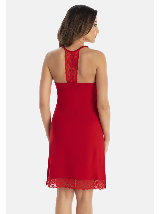 Teyli Teyli Koszula nocna 214 Czerwony Regular Fit