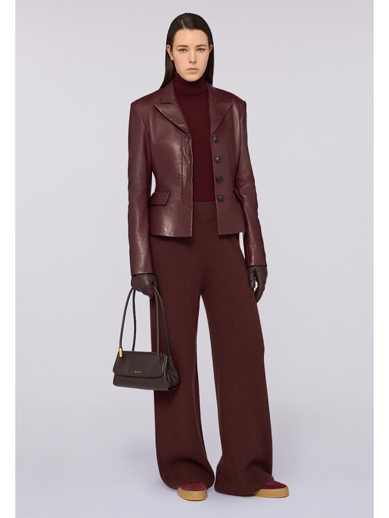 Trussardi Trussardi Giacca di pelle Q958A000394N036 Rosso Slim Fit