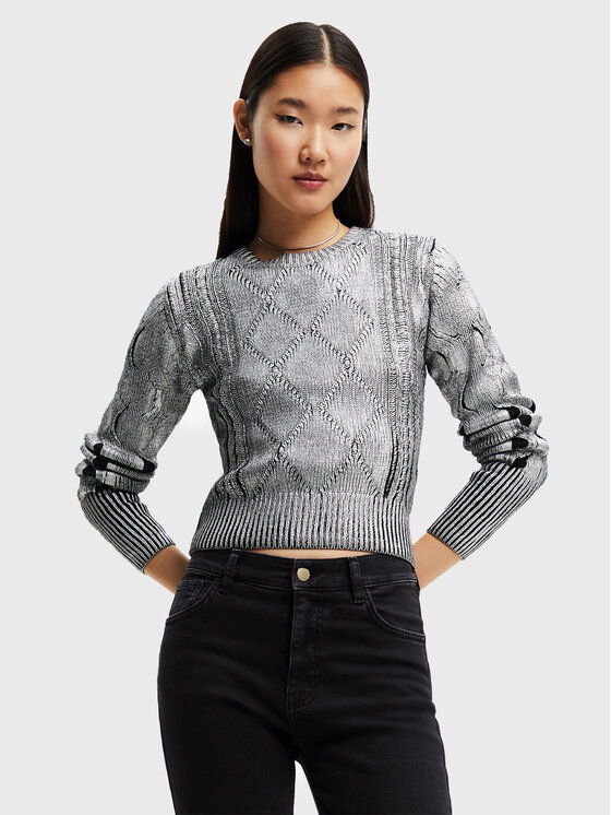 Desigual Desigual Sweater Johanna 22WWJF69 Ezüst Regular Fit