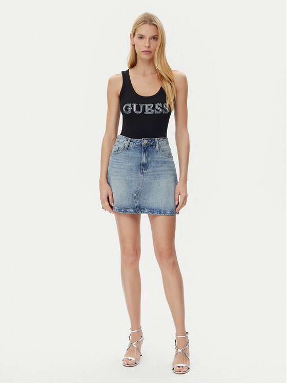 Guess Guess Топ W5GP29 KA0H1 Чорний Regular Fit