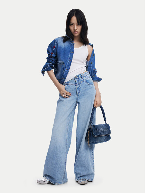 GD♡様 Desigual Torebka Half Logo 25SAXD23 Niebieski | Modivo.pl