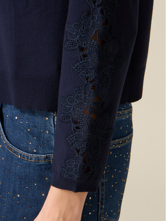 Oltre Oltre Maglione M032J005334N034 Blu Regular Fit