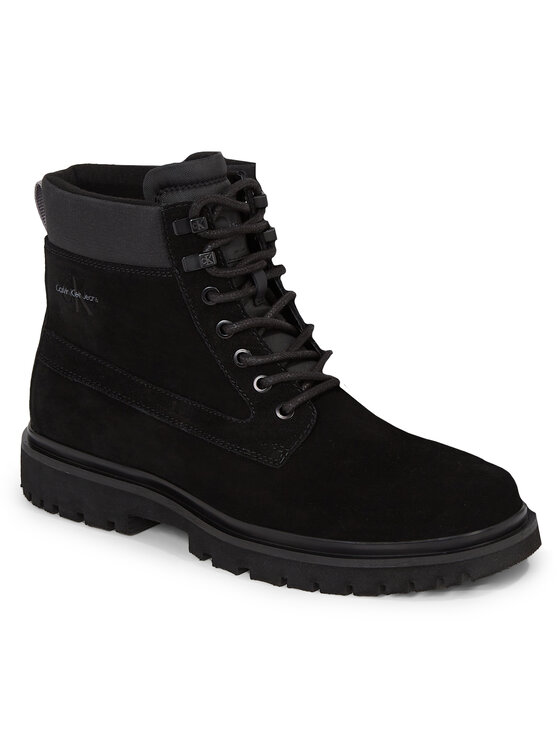 Calvin Klein Jeans Calvin Klein Jeans Schnürschuhe Eva Mid Laceup Boot Suede YM0YM00802 Schwarz